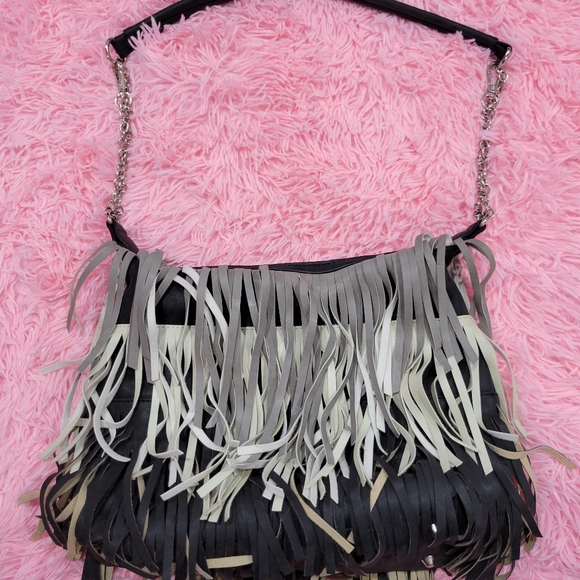 Gray Fringe Bag - Picture 2 of 11